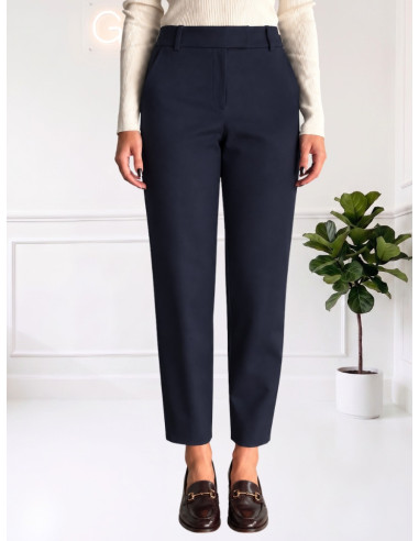 Pantalone gamba dritta blu donna Zahjr
