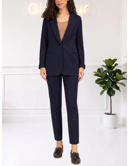 Pantalone gamba dritta blu donna Zahjr