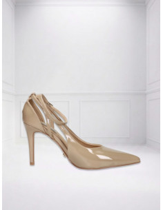 Décolleté Vernice con Cinturino Taupe | Miabelle