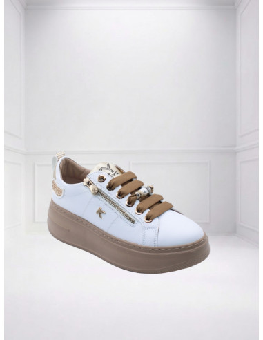 Sneakers Platform con Strass Bianco | Keys