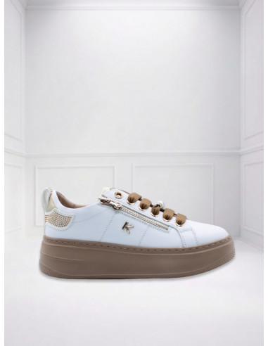Sneakers Platform con Strass Bianco | Keys