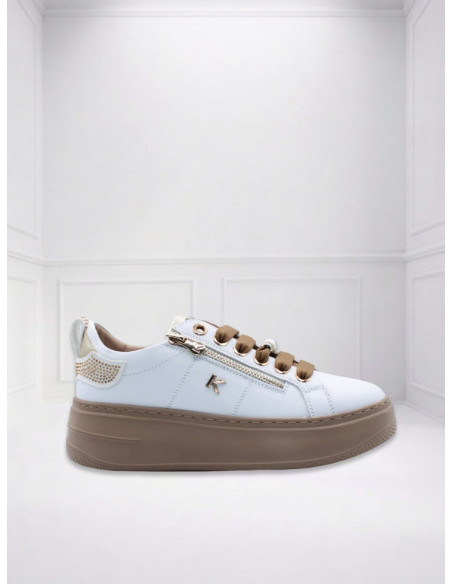 Sneakers Platform con Strass Bianco | Keys