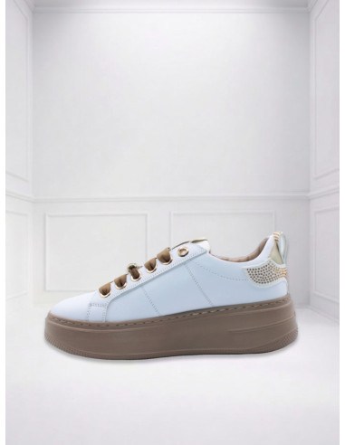 Sneakers Platform con Strass Bianco | Keys