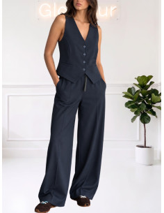 PANTAPALAZZO CON CINTA BLU DONNA ZAHJR
