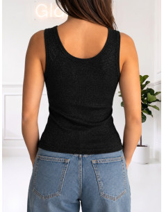 Canotta Lurex a Costine Zahjr nero