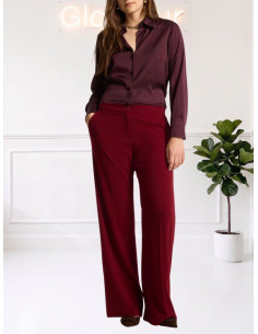 Camicia satin manica lunga BORDEAUX