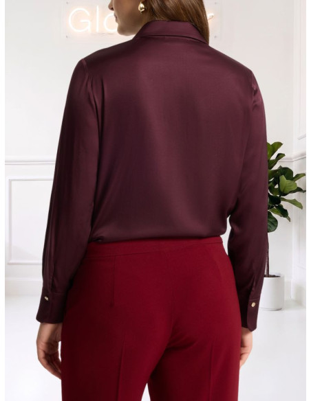 Elena Mirò Camicia Donna Raso Viscosa Bordeaux | Satin