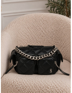Steve Madden BMINNY Borsa Nera Trapuntata con Catena