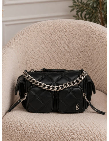 Steve Madden BMINNY Borsa Nera Trapuntata con Catena