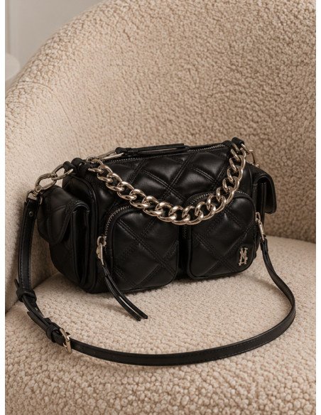 Steve Madden BMINNY Borsa Nera Trapuntata con Catena