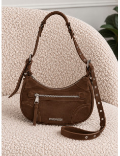 Steve Madden Bglowins Borsa Chocolate Argento a Spalla
