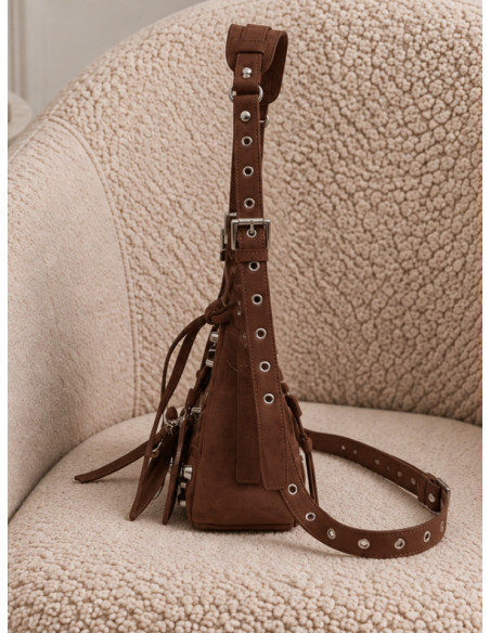 Steve Madden Bglowins Borsa Chocolate Argento a Spalla