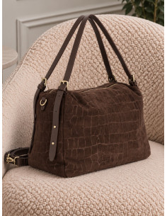 Sacca morbida in effetto suede stampa cocco TMORO - CaféNoir
