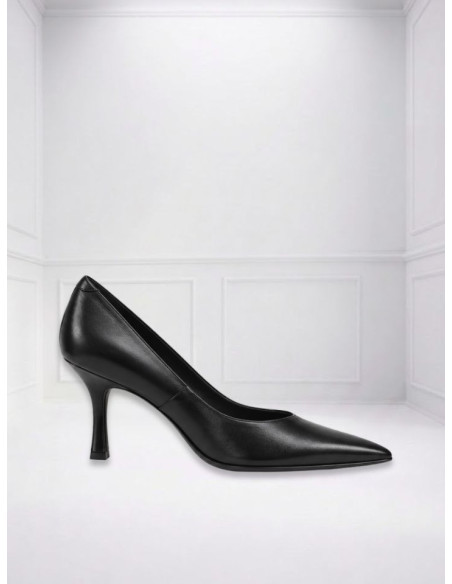 Décolleté Donna Pelle Nera Tacco 7 Massimo Baldi 550-1
