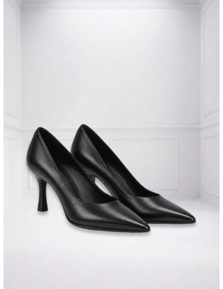 Décolleté Donna Pelle Nera Tacco 7 Massimo Baldi 550-1