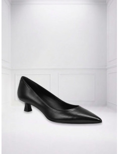 Décolleté Donna in Vera Pelle Punta Nera Tacco 3 cm -...