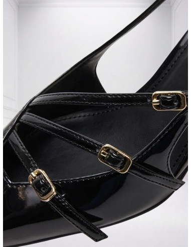 Décolleté Slingback Nero Vernice Tacco 6 Steve Madden
