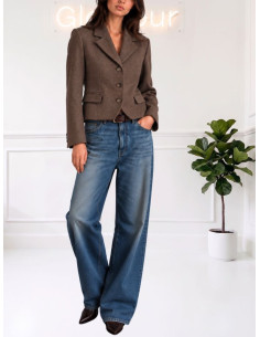 Blazer Crop Moro a 3 Bottoni – Tensione In
