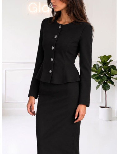 Tensione In Blazer Corto Nero con Godet | 27B5052AI26CAMP