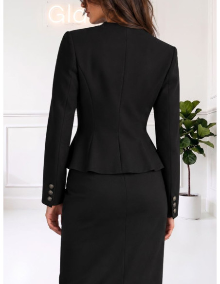 Tensione In Blazer Corto Nero con Godet | 27B5052AI26CAMP