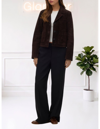 Giacca Donna Marrone in Pelle Scamosciata 10351030