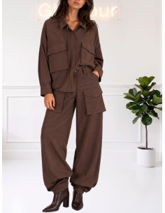 Pantalone Cargo Moro a Gamba Ampia - Zahjr