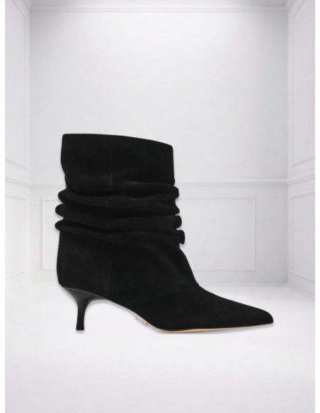 Steve Madden Flux Stivale Nero Suede con Tacco 5 cm