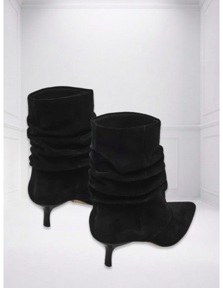 Steve Madden Flux Stivale Nero Suede con Tacco 5 cm