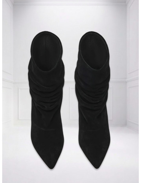 Steve Madden Flux Stivale Nero Suede con Tacco 5 cm