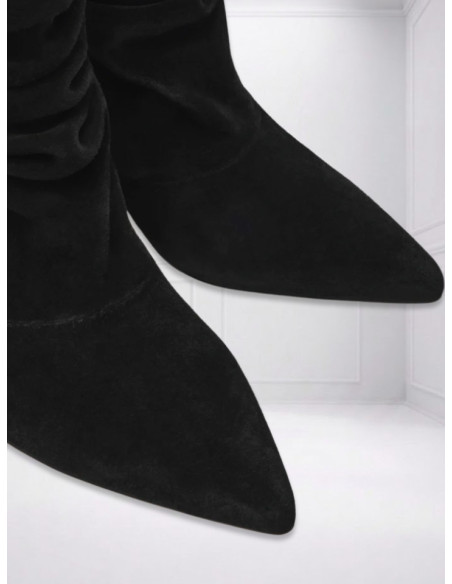 Steve Madden Flux Stivale Nero Suede con Tacco 5 cm