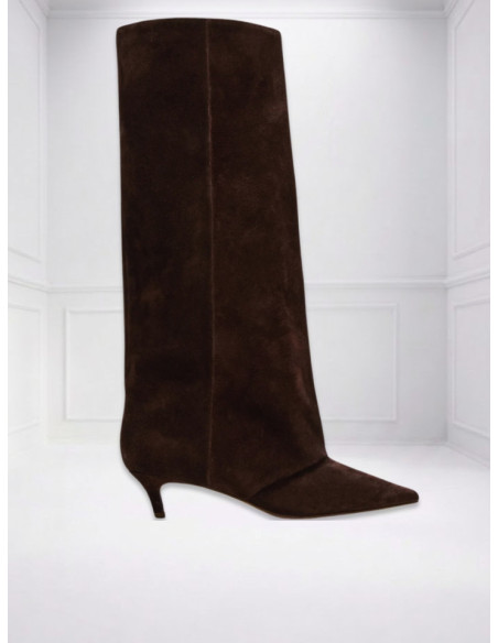 Steve Madden Luca Stivale Marrone Suede Kitten Heel