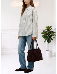 Camicia Rigata Bianco/Nero con Cravatta - Vero Moda