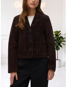 Giacca Donna Marrone in Pelle Scamosciata 10351030