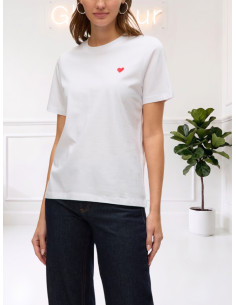 T-shirt cotone ricamo cuoricino 10316991