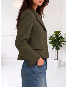 Blazer corto quadratino VERDE