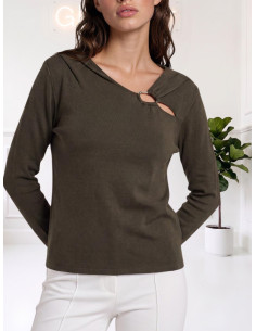 Maglioncino Donna Verde Scuro con Inserto Metallico | Vero Moda
