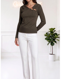 Maglioncino con Inserto Metallico Verde Scuro - Vero Moda