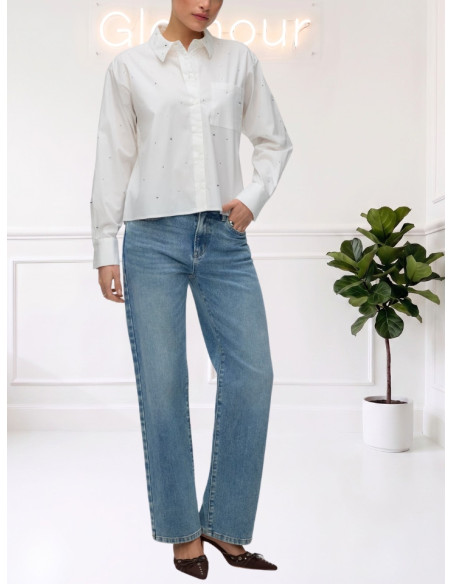 Camicia Donna Bianca con Strass | Vero Moda