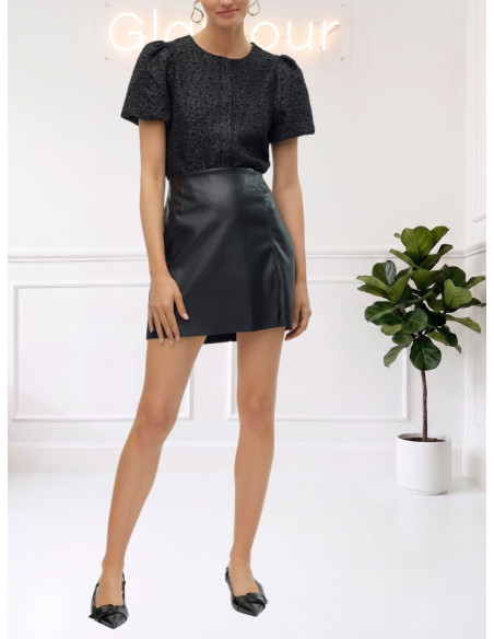 Minigonna Donna in Ecopelle con Spacco Nera | Vero Moda