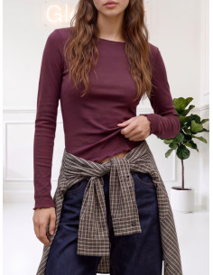 Top Donna Bordeaux con Scollo a Barca | Vero Moda