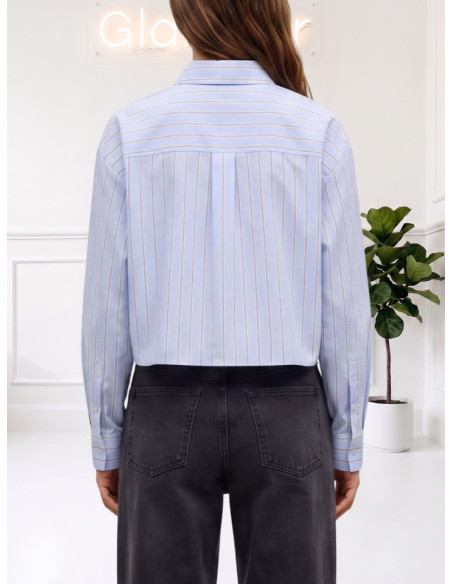 Camicia Donna Oxford Gessata Azzurra | Vero Moda