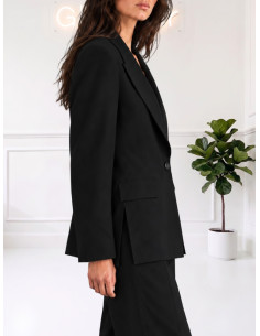 Giacca Blazer con Spacchi Laterali Nera - King Kong