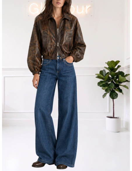 Giacca bomber pelle spazzolato