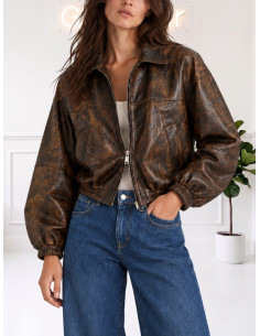 Giacca bomber pelle spazzolato