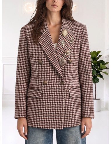 Blazer Doppiopetto Pied de Poule Donna | Zahjr