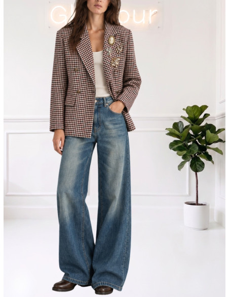 Blazer Doppiopetto Pied de Poule Donna | Zahjr