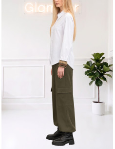 Camicia con ricami BIANCO