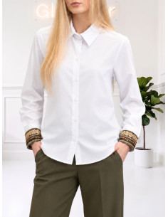 Camicia con ricami BIANCO