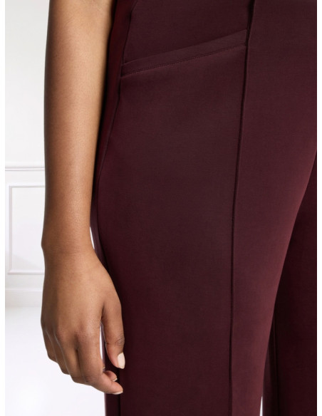 Pantalone Cropped con Riga Centrale Bordeaux | Elena Mirò