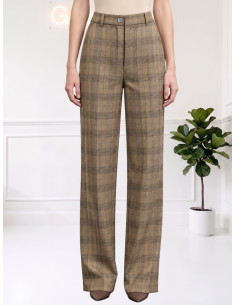 Pantalone gamba dritta scozzese a26mf202